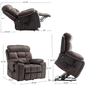 uhomepro Large Electric Massage Recliner Chair with Heat, Heavy Duty Power Lift Recliners for Elderly with Hidden Cup Holder, Side Pockets, Remote Control, 330 lb Capacity