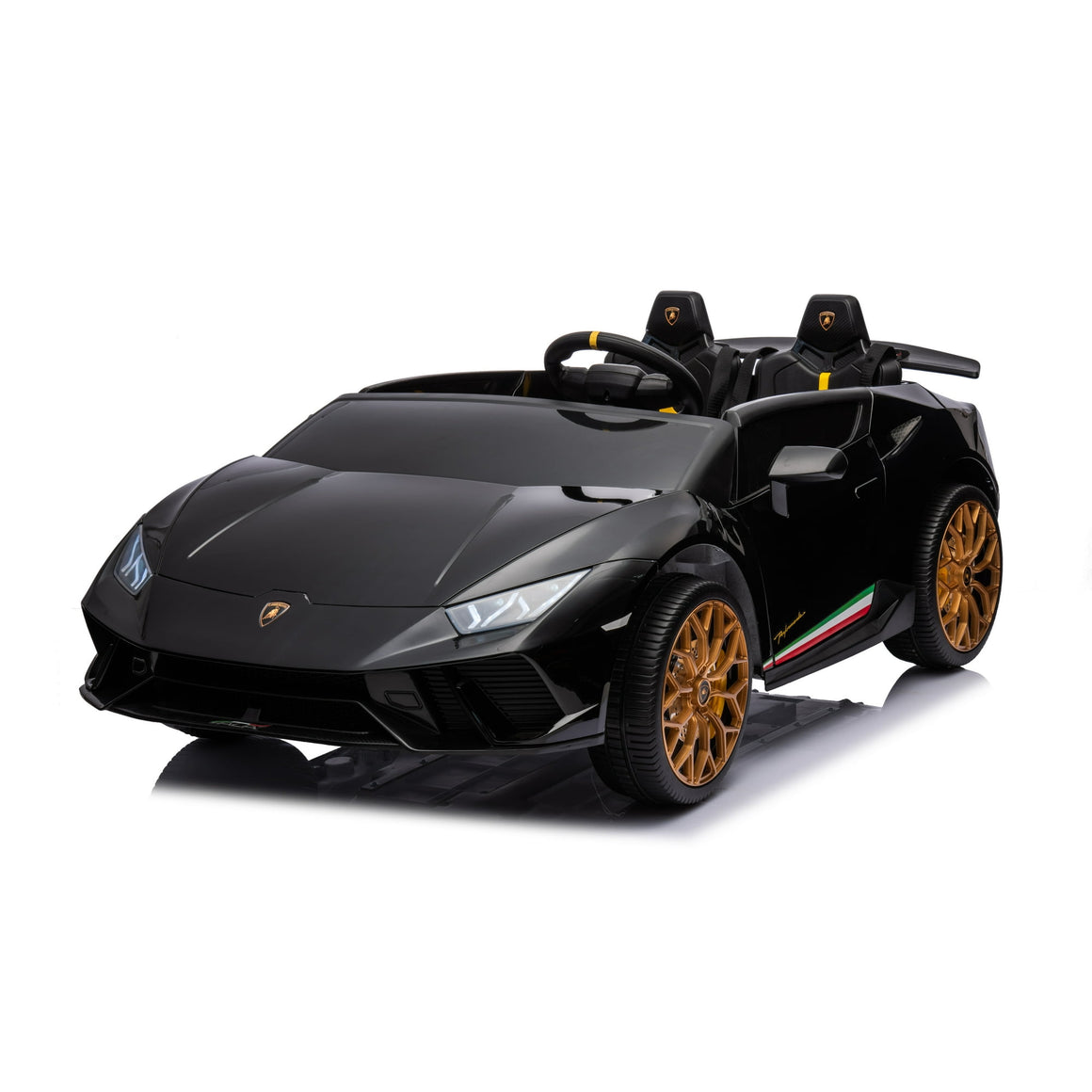 Lamborghini Huracan 24 V Powered Ride on Car Real 2 Seat, 4WD Electric Vehicle with Remote Control, Suspension, LED Light, Music, Bluetooth, Kids Ride on Toys for 3-8 years old Boys Girls