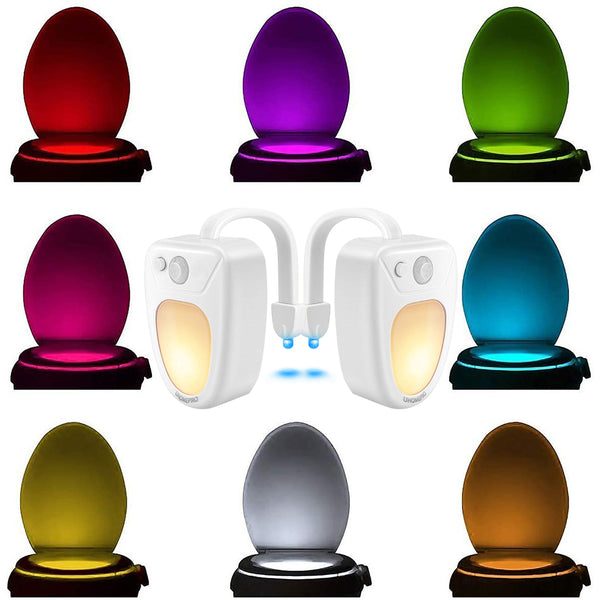 2 Packs Toilet Night Light Motion Activated 8 Color Changing Led Toile -  Uhomepro