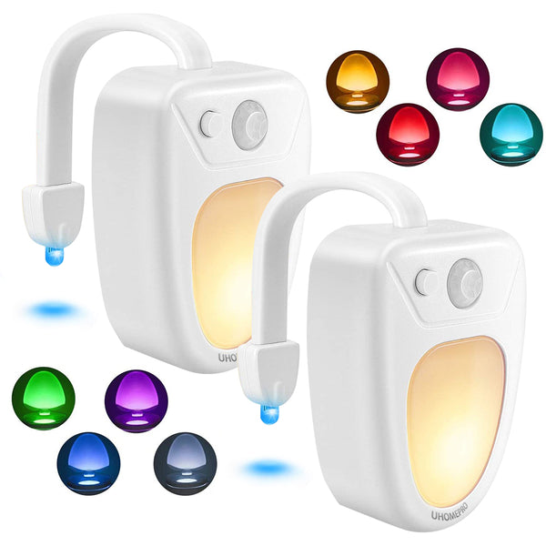 1pc 8-color Led Toilet Night Light With Human Motion Sensor For