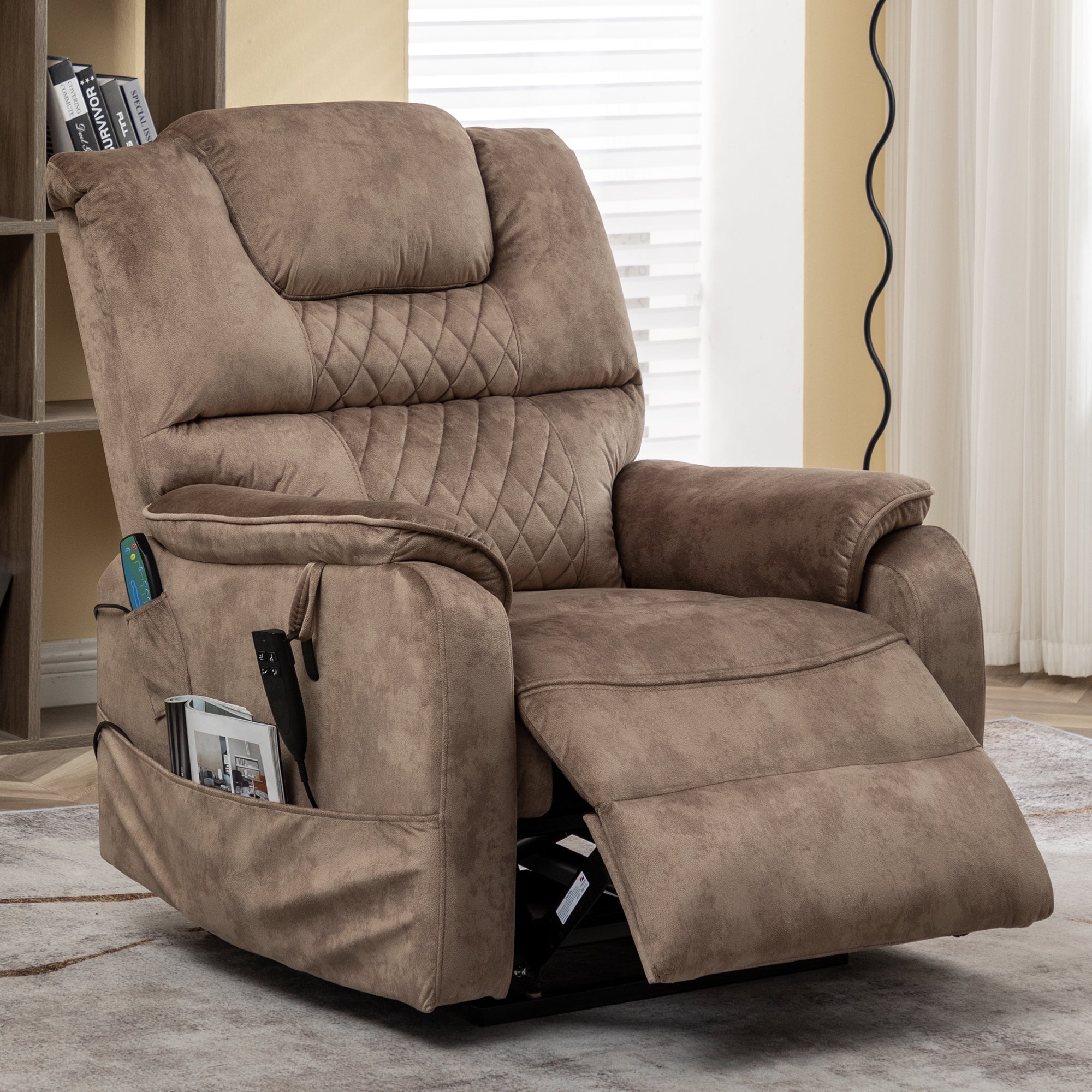 uhomepro Large Electric Massage Recliner with Heat, PU Leather