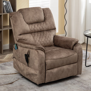 uhomepro Large Massage Recliner Chair, Velvet Electric Heated Power Lift Recliner Chairs for Adults Oversize, Recliner Sofa 400 lb Capacity with 5 Vibration Modes, Heating Cushions
