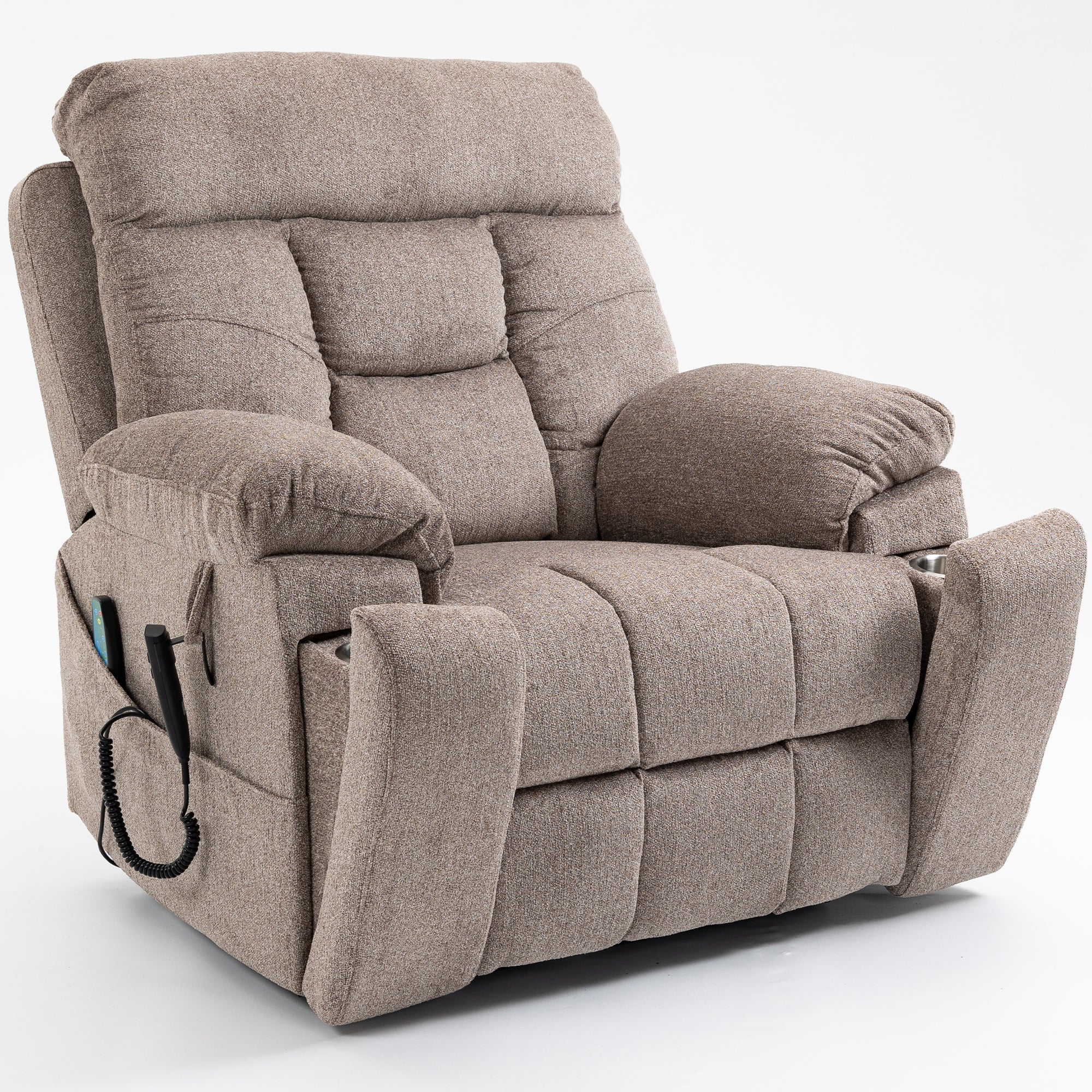uhomepro Large Electric Massage Recliner with Heat, Velvet Lift
