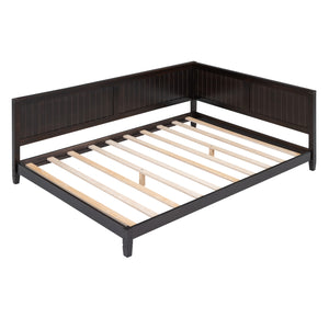 uhomepro Full Size Daybed Frame, Wood Daybed Sofa Bed with Wood Slat Support, Platform Bed Frame for Living Room, Bedroom, Guest Room, No Box Spring Needed