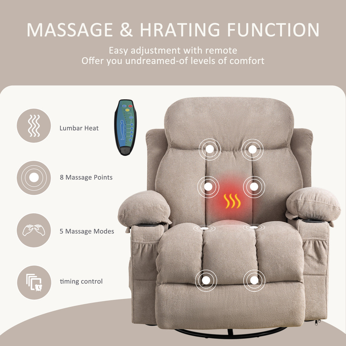 uhomepro Massage Recliner Chair, Electric Heated Power Lift Recliner Chairs  for Adults, Recliner Sofa for Seniors 330 lb Capacity with 5 Vibration