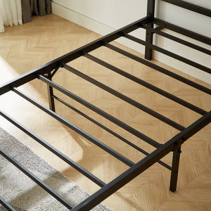 UHOMEPRO Metal Twin Bed Frames, Queen Bed Frame with Headboard and Footboard No Box Spring Required, Platform Bed Frame, Bedroom Furniture, Black