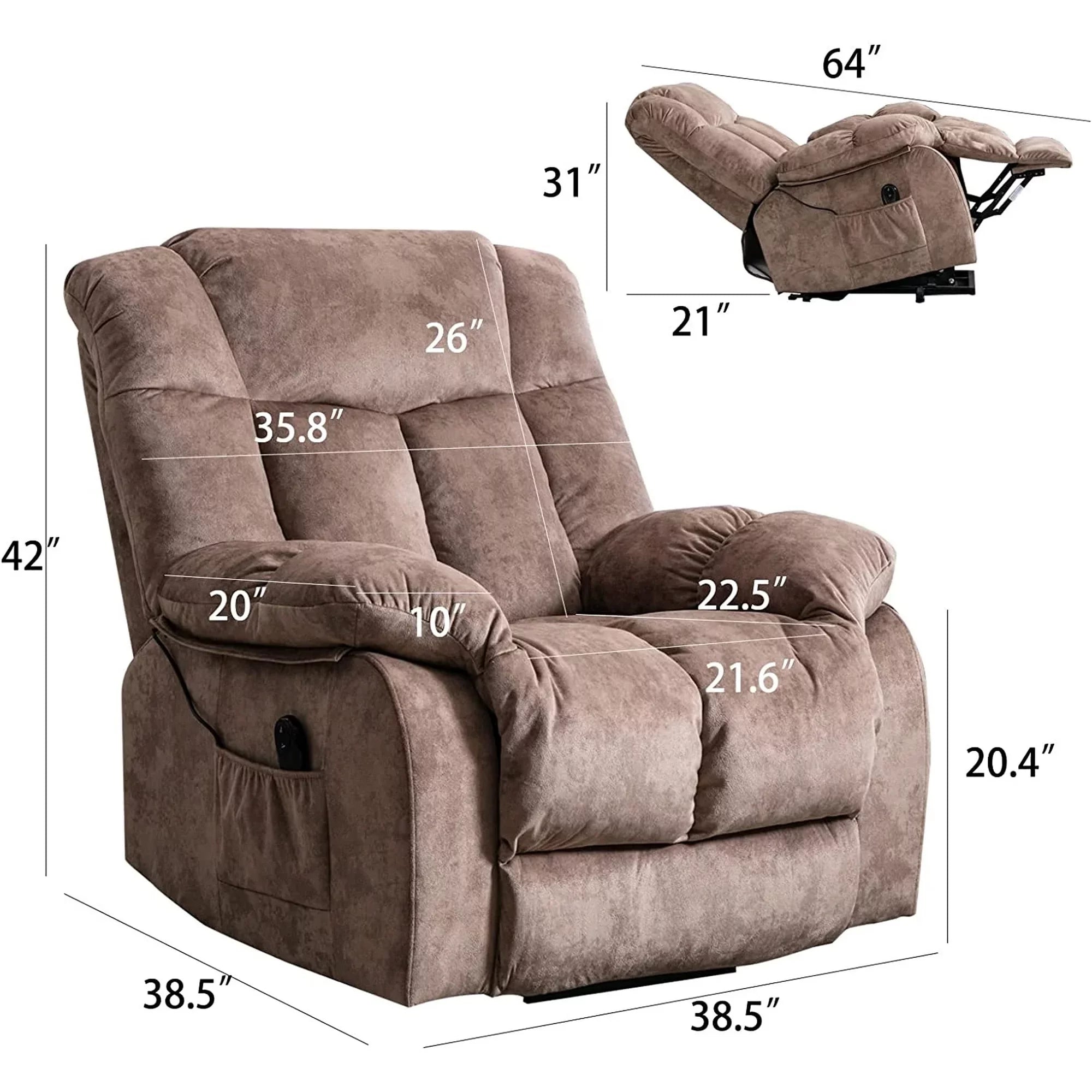 Elderly Electric Lift Chairs Recliners Modern Recliner Chair Livingroom  w/Remote