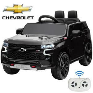 PlayerChevrolet TAHOE Ride on Car for Kids, 12V Powered Ride on Toy with Remote Control, Horn Honking, 4 Wheels Suspension, Safety Belt, MP3 Player, Electric Vehicles for 3-6 Years Old Gift for Boys & Girls