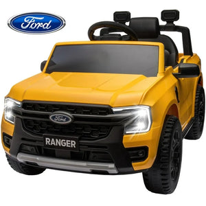 Ford Ranger Ride on Truck, 12V Powered Ride on Toy Cars with Remote Control, Bluetooth, MP3 Player, Safety Belt, LED Lights, Horn, Rear Wheels Drive Kids Electric Car for Boys Girls 3-6 Ages, Black