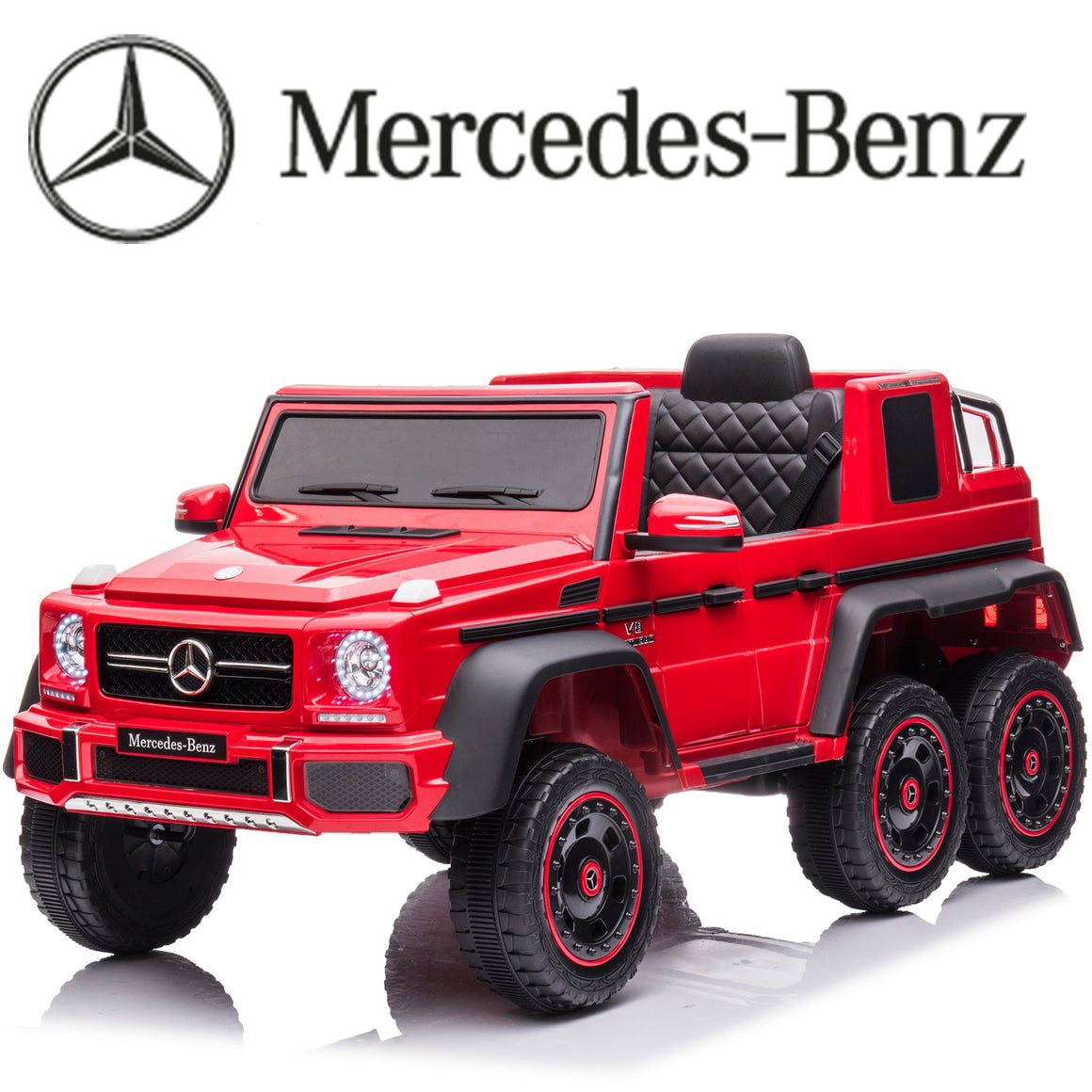 uhomepro 24V Powered Ride On Cars, Licensed Mercedes Benz G63 Car Vehicles with Remote Control, MP3 Player, Soft Seat, 6 Wheels Drive, Kids Ride On Toys for Boys Girls, Black