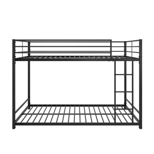 uhomepro Kids Bunk Beds for Boys Girls, Metal Full Over Full Bunk Bed Frame for Bedroom, Heavy Duty Bunk Bed Frame Full Over Full Size with 3-Step Ladders, Metal Slats, Safety Guard Rail