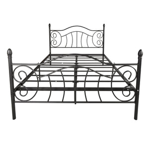 uhomepro Black Queen Bed Frame for Girls Boys, Pretty Platform Bed Frame with Headboard and Footboard, Heavy Duty Metal Bed Frame, Queen Size Bed Frame Bedroom Furniture, No Box Spring Needed