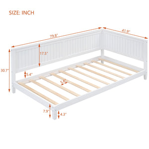 uhomepro Wood Full Daybed Sofa Bed, Platform Bed Frame with Wood Slat Support, No Box Spring Needed