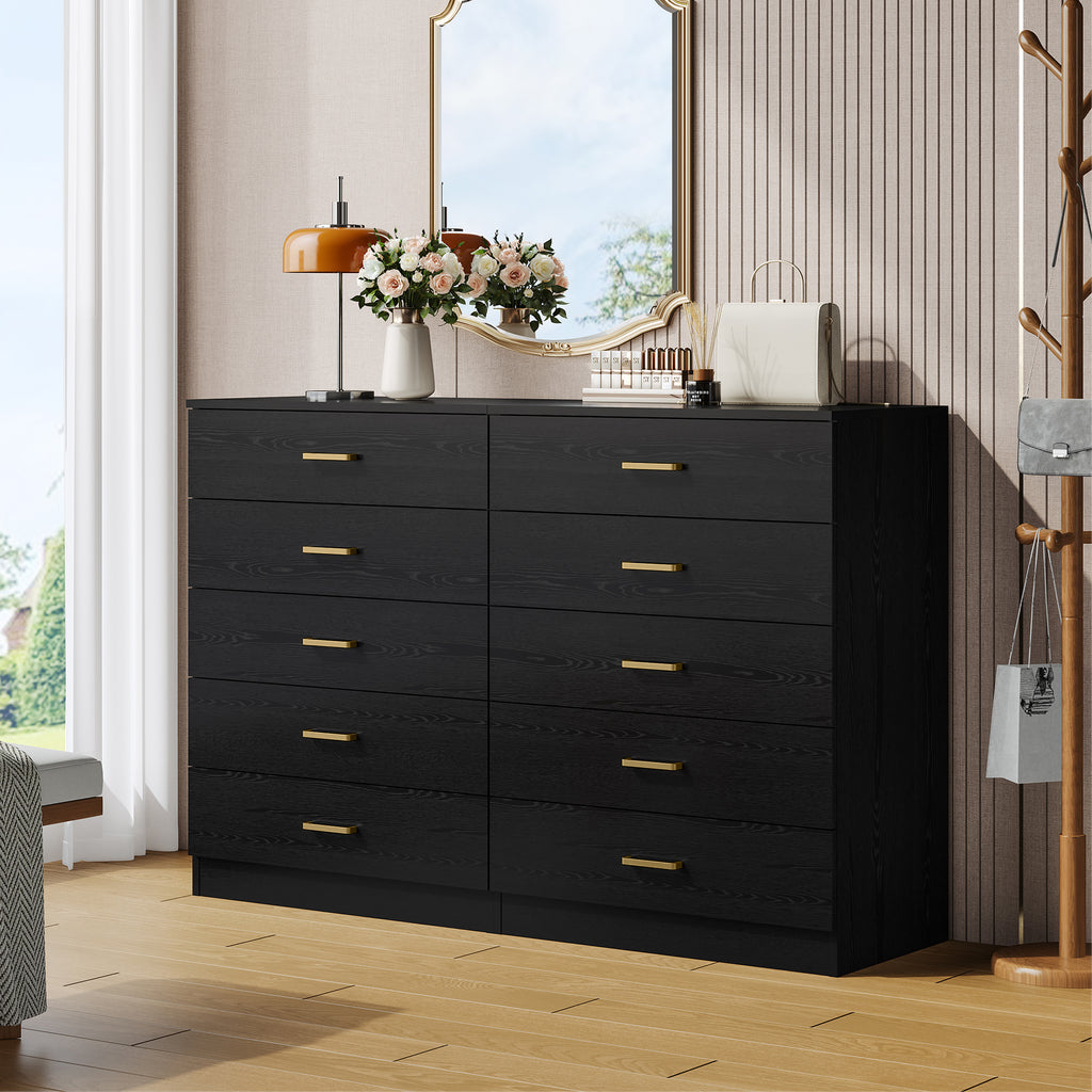 UHOMEPRO Black 5 Drawer Dresser, Chest of Drawers for Bedroom, Modern uHomePro UHOMEPRO Black 5 Drawer Dresser, Chest of Drawers for Bedroom, Modern uHomePro