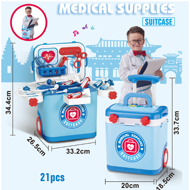 Toddler Doctor kit Playset for Kids, Blue