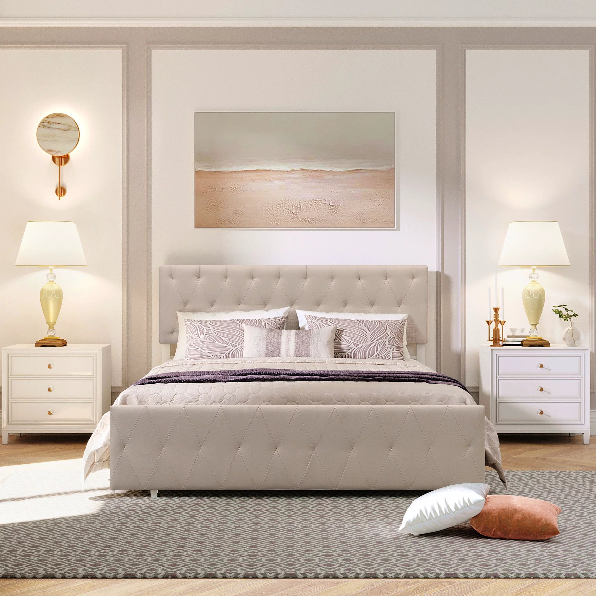 Queen dresser bed top frame