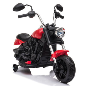 Electric Ride On Motorcycle for Kids, UHOMEPRO 6V Ride On Car Motorized Motorcycle with Training Wheels, Lights, Music, Battery Powered Ride On Toy for Boys, Girls, and Toddlers, Red, W13381