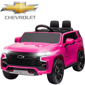 Chevrolet TAHOE Ride on Car for Kids, 12V Powered Ride on Toy with Remote Control, Horn Honking, 4 Wheels Suspension, Safety Belt, MP3 Player, Electric Vehicles for 3-6 Years Old Gift for Boys & Girls