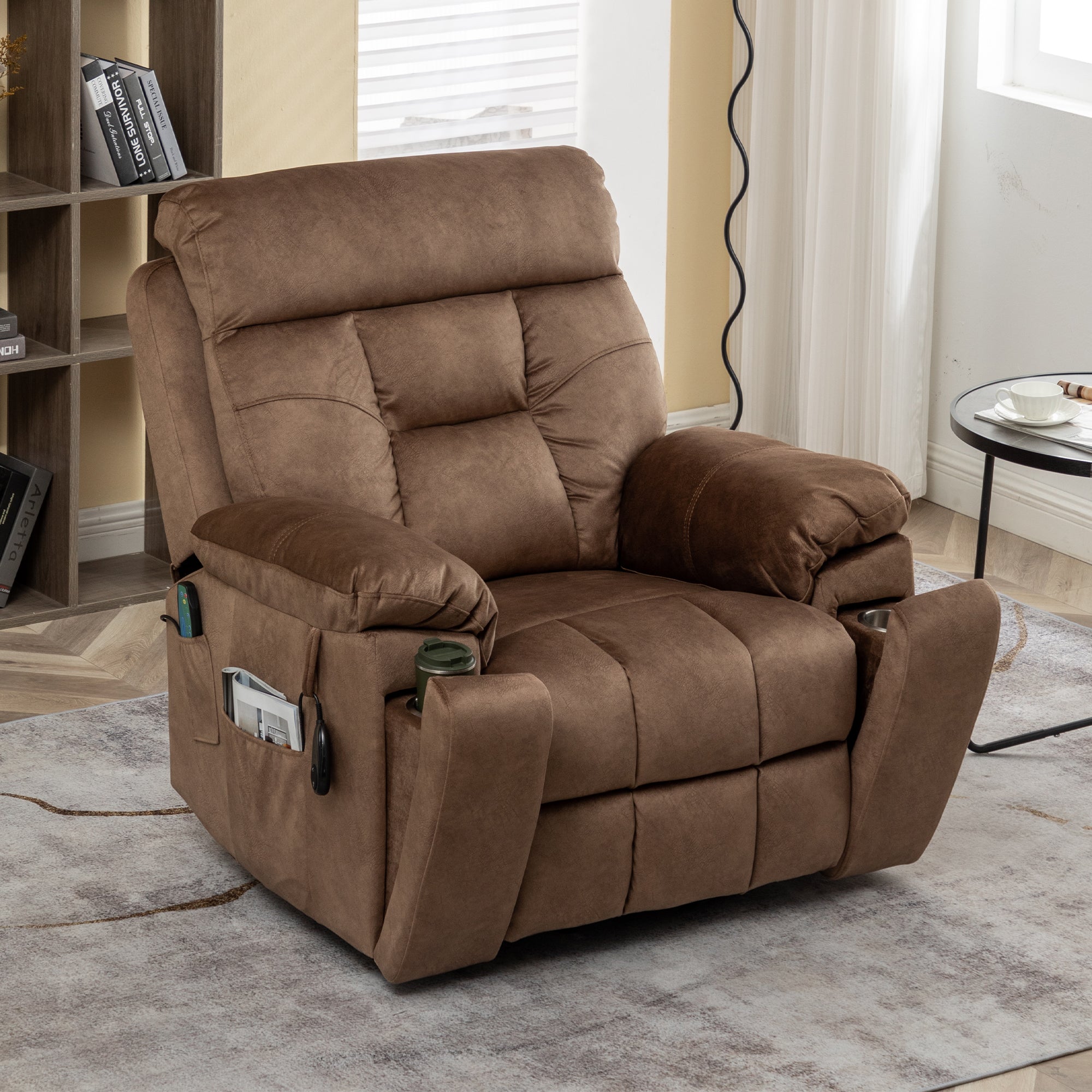 uhomepro Large Electric Massage Recliner with Heat, Fabric Lift Reclin -  Uhomepro