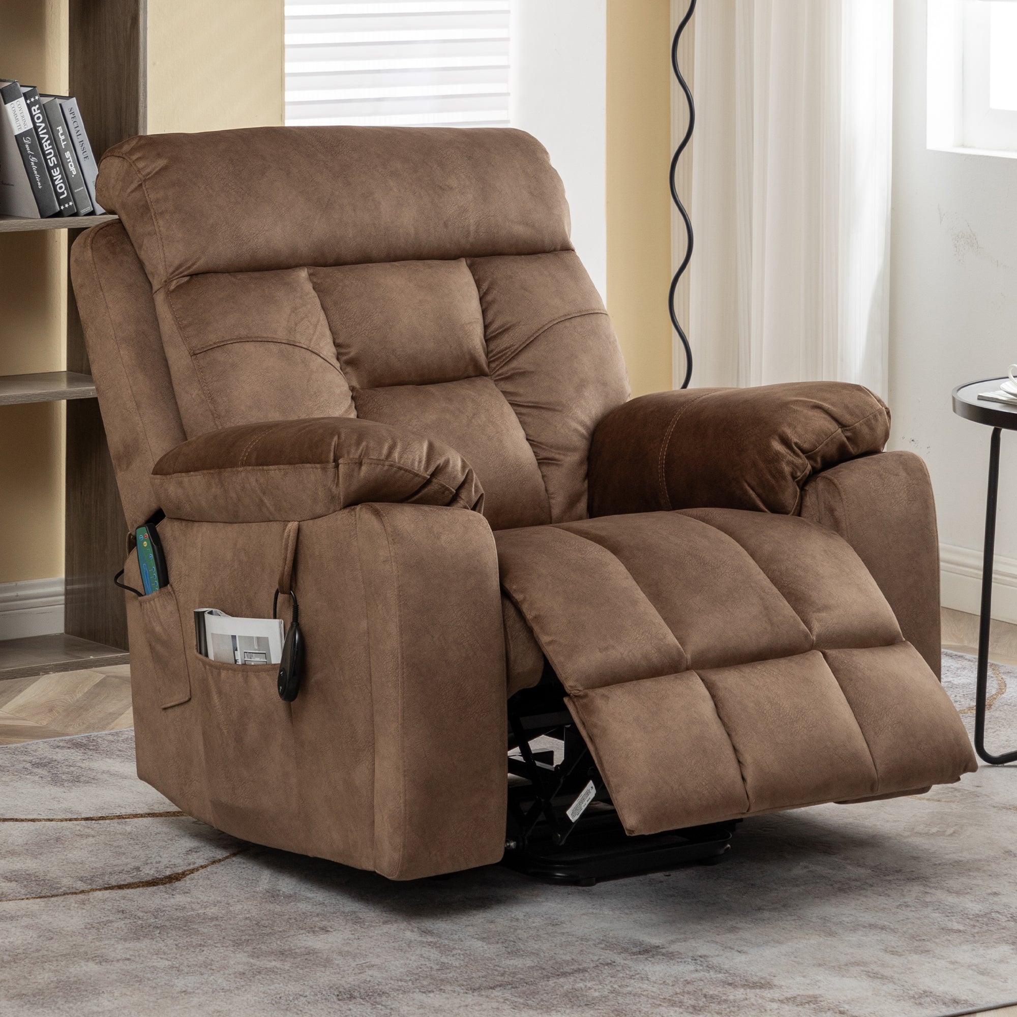 uhomepro Large Electric Massage Recliner with Heat, Fabric Lift