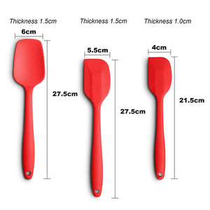Silicone Spatula Set, Upgraded 3 Piece High Heat-Resistant Pro-Grade Spatulas, Non-stick Rubber Spatulas with Stainless Steel Core, Red, I2300
