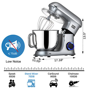 uhomepro 8.5QT Stand Mixer for Home Commercial, 6+0+P-Speed Tilt-Head 660W Kitchen Dough Mixer, LED Display Electric Cake Mixer With Dough Hook, Beater, Egg Whisk, Spatula, Dishwasher Safe