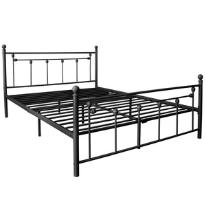 uhomepro Full Size Metal Bed Frame for Kids, Modern Platform Bed Frame with Headboard and Footboard, Heavy Duty Mattress Foundation with Metal Slat Support, No Box Spring Needed, Holds 400lb, Black
