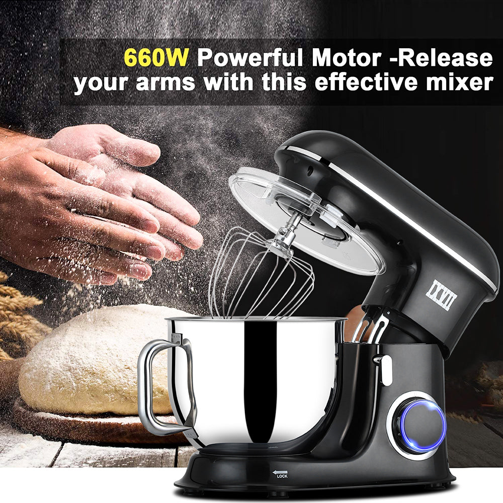 HOWORK Stand Mixer 8 45 QT Bowl 660W Food Mixer Multi Functional Kitchen  Electric Mixer With Dough Hook Whisk Beater Egg White Separator 8 45 QT  Silver 