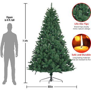 7.5FT 1400 Tips Premium Artificial Christmas Tree Holiday Decoration, Q35