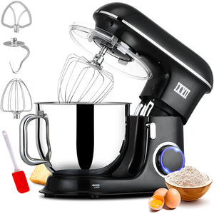 uhomepro 8.5QT Stand Mixer for Home Commercial, 6+0+P-Speed Tilt-Head 660W Kitchen Dough Mixer, LED Display Electric Cake Mixer With Dough Hook, Beater, Egg Whisk, Spatula, Dishwasher Safe