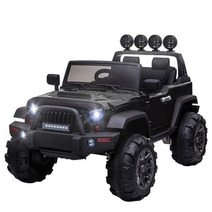 12 V Ride on Truck SUV Car for Kids, Ride on Cars with Remote Control, Battery Powered Electric Vehicles with 3 Speed, LED Light, MP3 Player, Ride on Toys for Girls Boys Birthday Gift, Black, W01