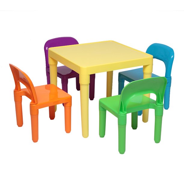 kids Table and Chair Set, Easy Clean Pcs Toddler Table and