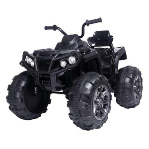 Kids Electric Ride ON Toys, 12 Volt Quad Ride ON Cars Battery Powered ATV with MP3 Player, 2 Speed, LED Lights, Radio, Powered Motorcycle for Boys Girls 1-4 Years Old, Black, W1870