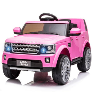 Electric Vehicle for Boys Girls, Licensed Land Rover Discovery Ride on Toys, 12 Volt Ride on Cars with Remote Control, 3 Speeds, LED Lights, MP3 Player, Horn, Battery Power Car, Pink, W01