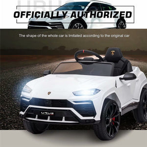 Ride on Car with Remote, Kids Electric 12 volt Lamborghini Urus Ride on Toys, White Battery Powered Ride on Sport Car, 3 Speeds Kids Best Toy Car for Girls, LED Lights, MP3 Music, CL74