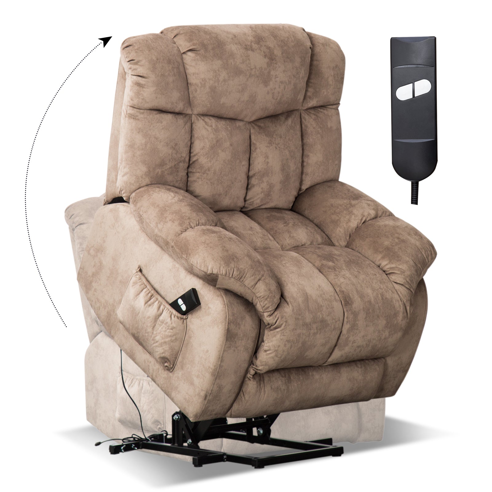 Fayette Power Recliner Chair, Lift Recliner, Electric Recliner Chairs, Lift Chairs Recliners for Elderly with Footrest by Naomi Home Color Mocha