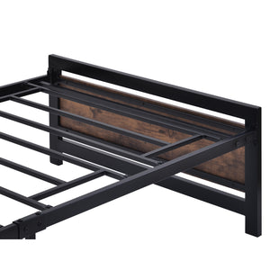 uhomepro Metal Twin Bed Frame for Kids Adults, Platform Bed Frame with Wood Headboard and Footboard