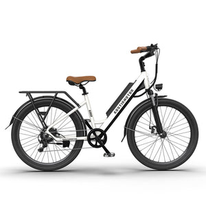 uhomepro 500W Electric Bike for Adults, 20" Fat Tire Electric Mountain Bicycle with uhomepro 350W Electric Bike Electric City Cruiser Bicycle with 26" Fat Tire, 36V Removable Battery, Shimano 7 Speeds Electric Commuter Bike for Adults