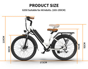uhomepro 500W Electric Bike for Adults, 20" Fat Tire Electric Mountain Bicycle with uhomepro 350W Electric Bike Electric City Cruiser Bicycle with 26" Fat Tire, 36V Removable Battery, Shimano 7 Speeds Electric Commuter Bike for Adults
