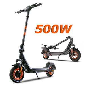 uhomepro Folding Electric Scooter, 500W Motor, 10" Tires, Dual Suspension, 24 Miles Range, Dual Brakes, Commuter Electric Scooter for Adults, Load 264 lbs