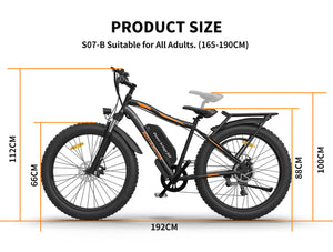 uhomepro 26" Electric Mountain Bike 700W Electric Bicycle with 48V 13AH Removable Battery, Shimano 7-Speed Commuter E Bike for Adults Men Women