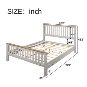 uhomepro King Platform Bed Frame with Headboard and Footboard, Classic Wood King Bed Frame for Kids Adults, Modern King Size Bed Frame, No Box Spring Needed
