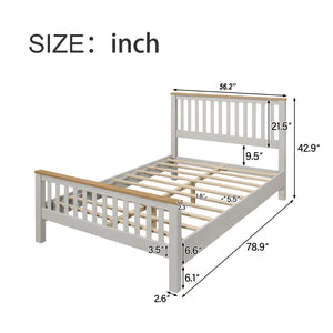 uhomepro King Platform Bed Frame with Headboard and Footboard, Classic Wood King Bed Frame for Kids Adults, Modern King Size Bed Frame, No Box Spring Needed
