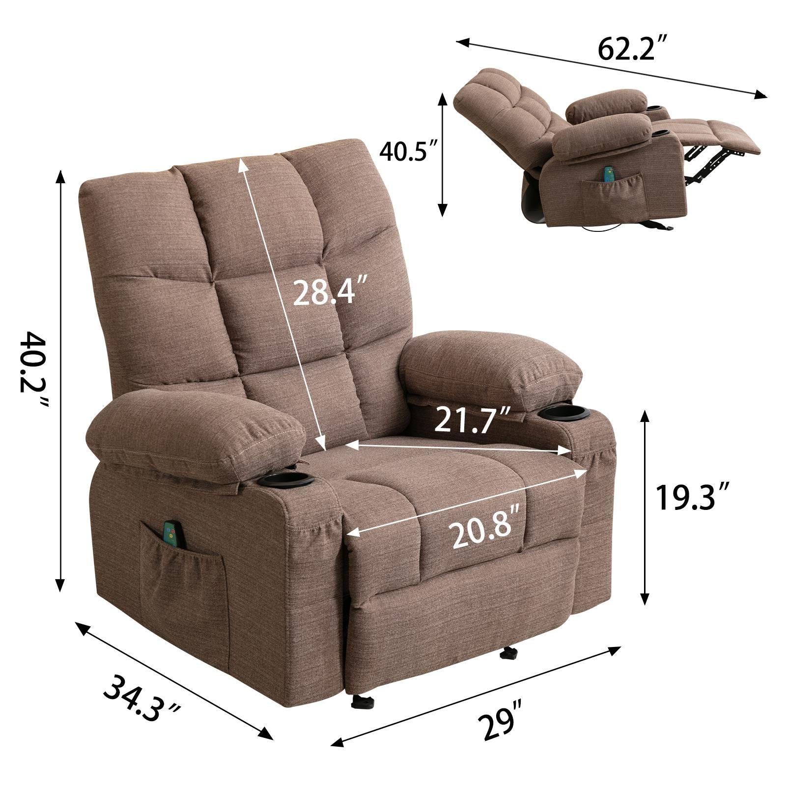 uhomepro Massage Recliner Chair, Electric Heated Power Lift