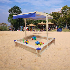 uhomepro Wooden Sandbox for Kids Toddler Play, Adjustable Height and UV-Resistant Canopy Shade, 3-10 Years Old Boys Girls Outdoor Toys