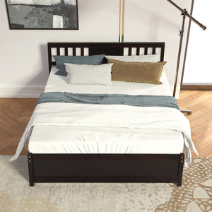 Queen Bed Frames, Wood Platform Bed with Headboard and Slat Support for Boys, Girls, No Box Spring Needed