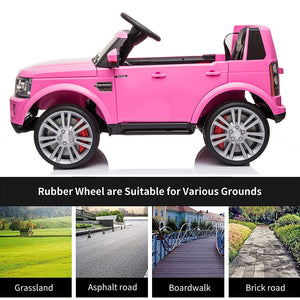 12V Ride on Toys, Kids Ride on Cars with Parent Remote, Battery-Powered Ride on Truck Car RC Toy, Pink Ride on Toys for Boys Girls, 3 Speeds, LED Lights, Music, J5333