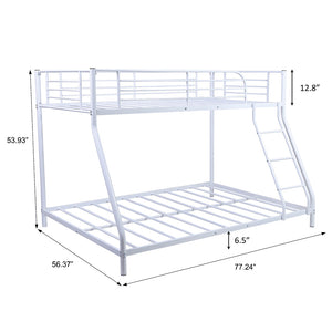 Kids Bunk Beds for Boys Girls, Metal Twin Over Full Bunk Bed Frame for Bedroom, Q13