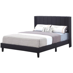 Modern Upholstered Platform Queen Bed Frame, Heavy Duty Queen Bed Frame w/ Headboard, Q48