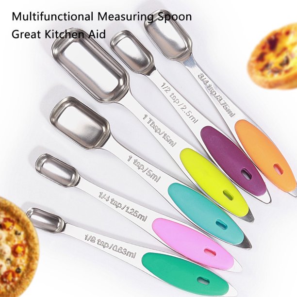 Duty Stainless Steel Metal Measuring Spoons for Dry or Liquid, Fits in  Spice Jar, Set of 9 